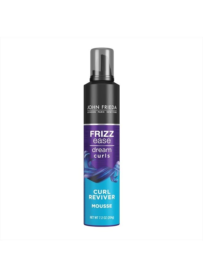 Frizz Ease Curl Reviver Mousse, Enhances Curls, Soft Flexible Hold, Mousse for Curly or Frizzy Hair, 7.2 Ounces, Alcohol-Free