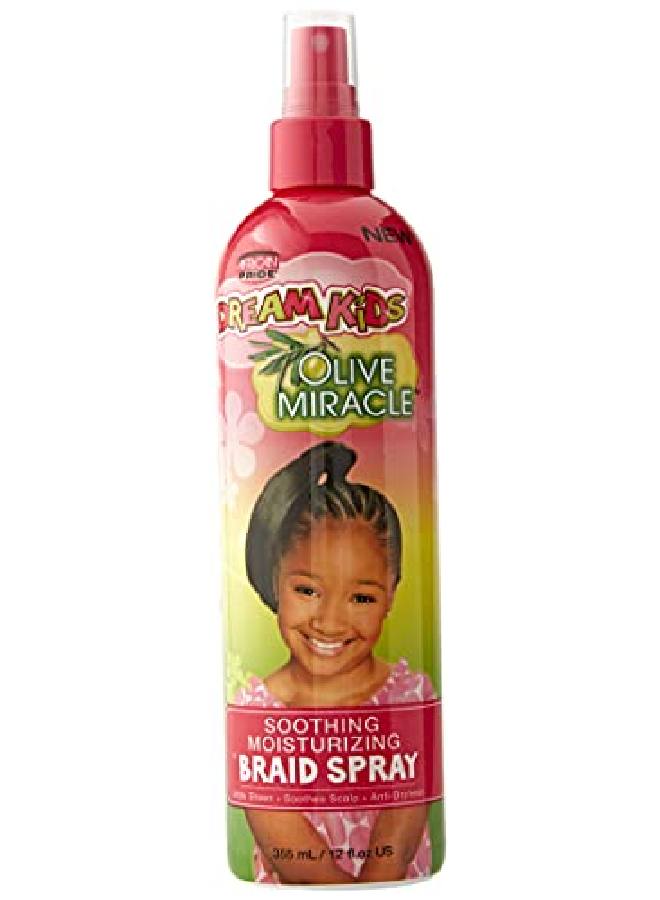 Dream Kids Olive Miracle Moisturizing Braid Spray Helps Strengthen & Protect Hair Excellent For Braids Twists Locks & Natural Styles 12 Oz