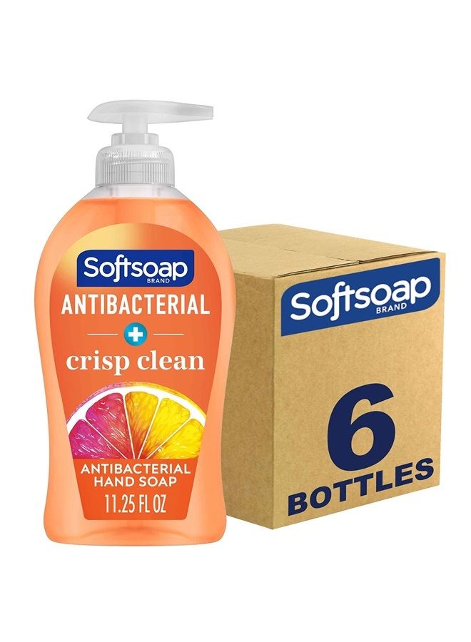 Antibacterial Liquid Hand Soap, Crisp Clean Scent Hand Soap, 11.25 Ounce, 6 Pack