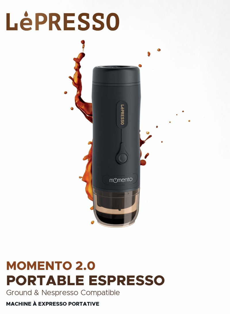 Momento Coffee Maker 2.0 Portable Espresso Coffee Machine 75W 2500mAh - Black