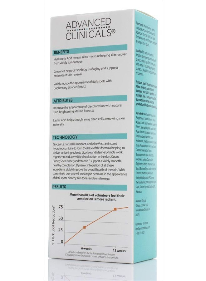 Dark Spot Corrector Facial Cream W/Shea Butter & Hyaluronic Acid Skin Care Face Lotion. Anti Aging Moisturizer Targets Dark Spots, Wrinkles, Age Spots & Uneven Skin Tone, 4 Fl Oz