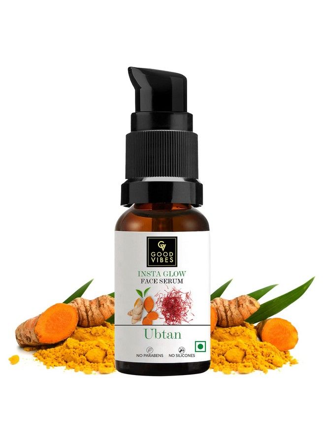 Ubtan Insta Glow Face Serum 30 Ml; Brightening Nourishing Moisturizing Skin Serum For All Skin Types; With Turmeric Saffron Vitamin B3; Vegan No Parabens Sulphates & Mineral Oil