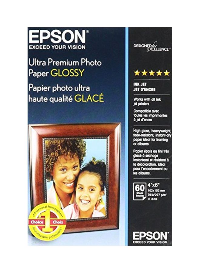 60-Sheet Ultra Premium Glossy Photo Paper