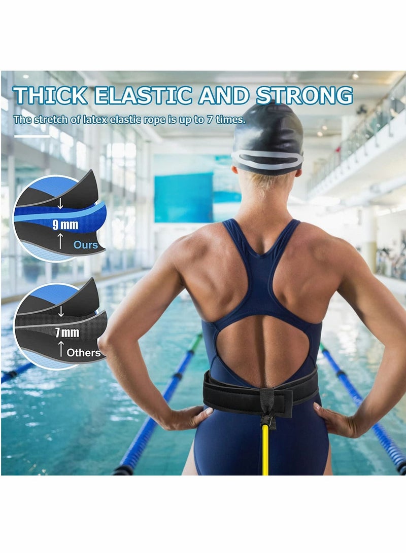 Swim Training Belt Leash Tether Stationary Swimming Harness Static Bungee Cords Resistance Bands Exercise Belts