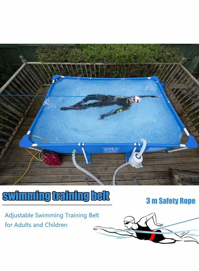 Swim Training Belt Leash Tether Stationary Swimming Harness Static Bungee Cords Resistance Bands Exercise Belts