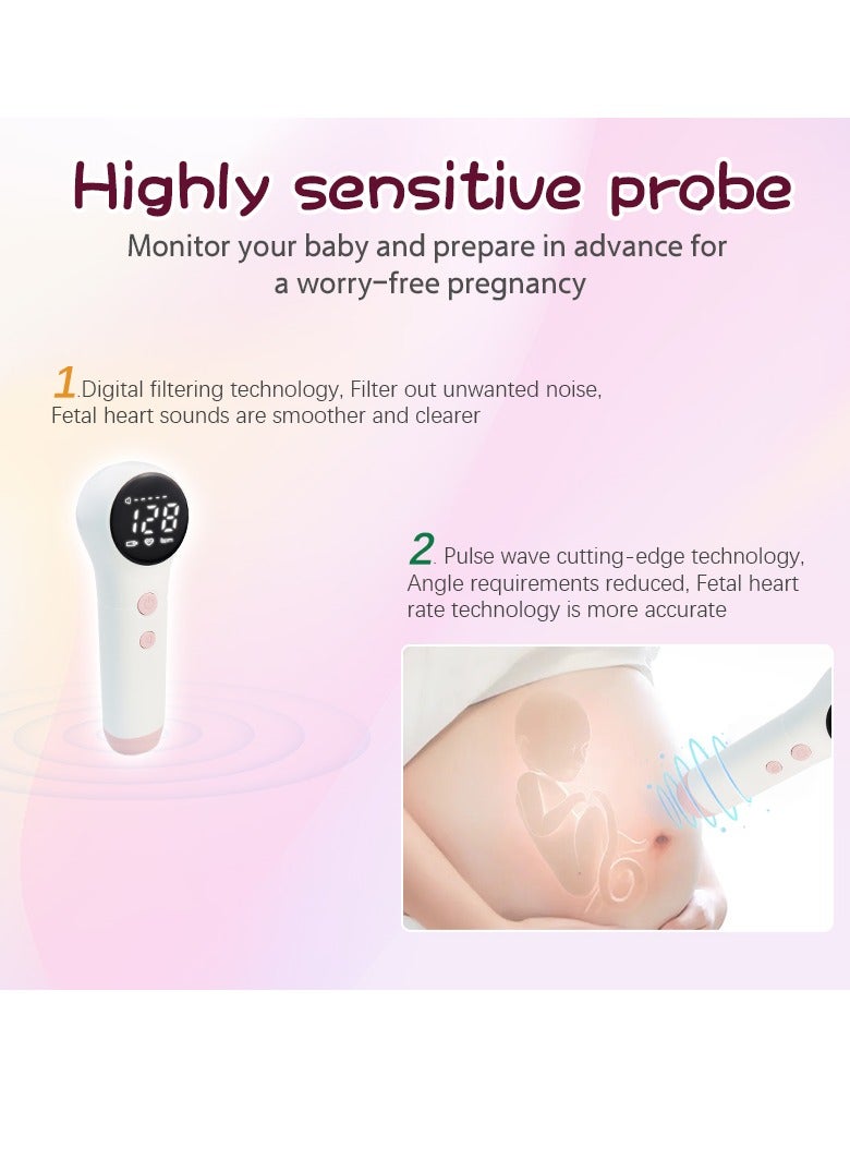 Britzgo Fetal Heart Rate Meter Baby Heart Rate Detection Monitoring LED Monitoring Machine U6-25