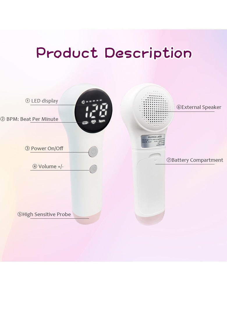Britzgo Fetal Heart Rate Meter Baby Heart Rate Detection Monitoring LED Monitoring Machine U6-25