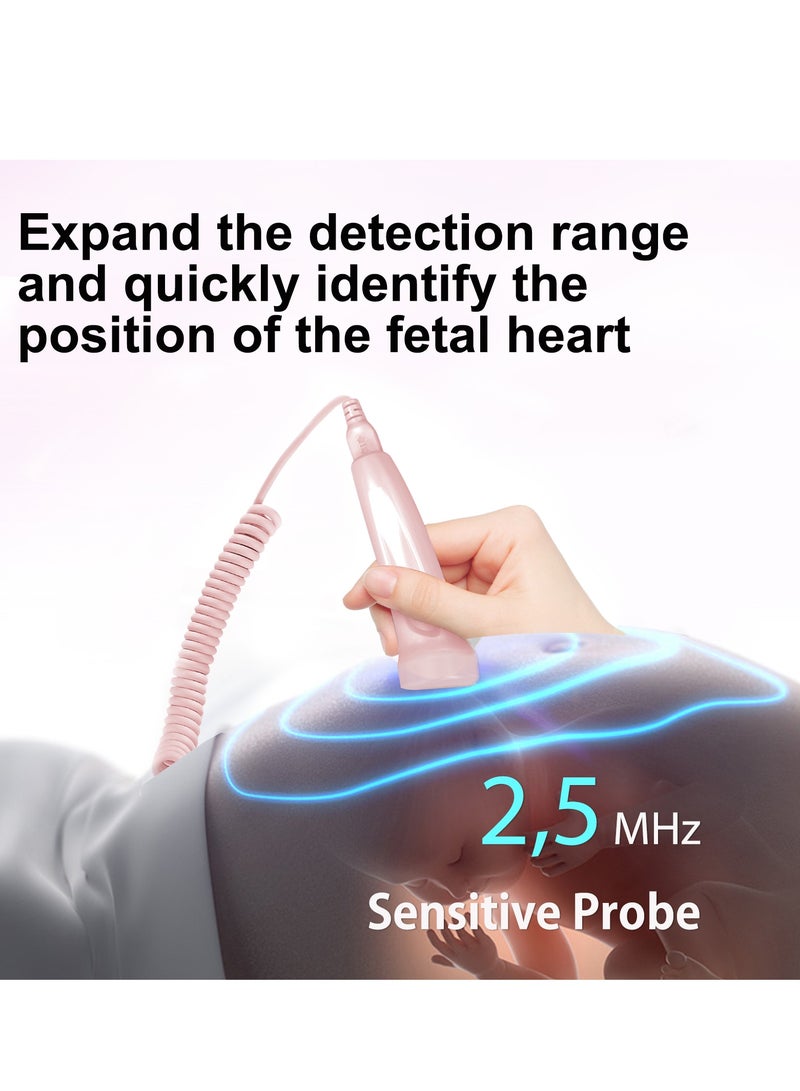 Britzgo Doppler Ultrasound Baby Heart Rate Detector LED Heartbeat Monitor Radiation Free Stethoscope Portable Maternity Ultrasound Heart Rate Monitor
