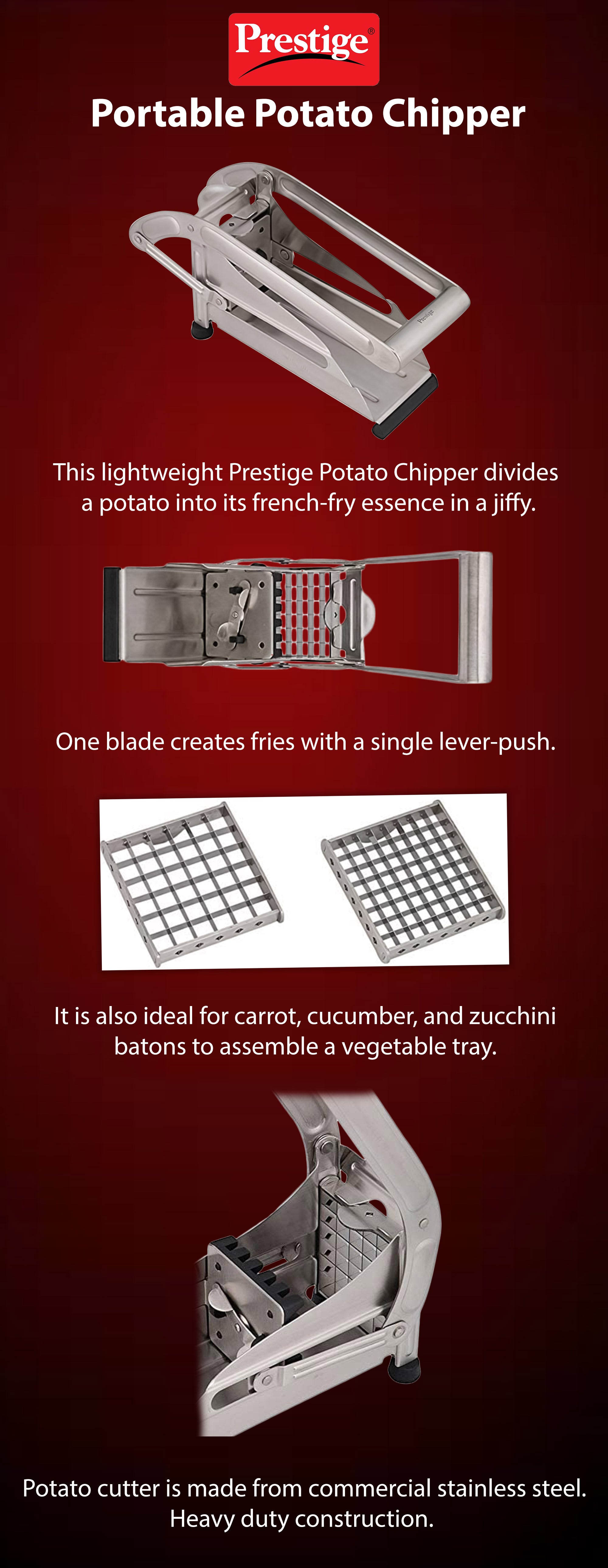 Portable Potato Chipper Silver