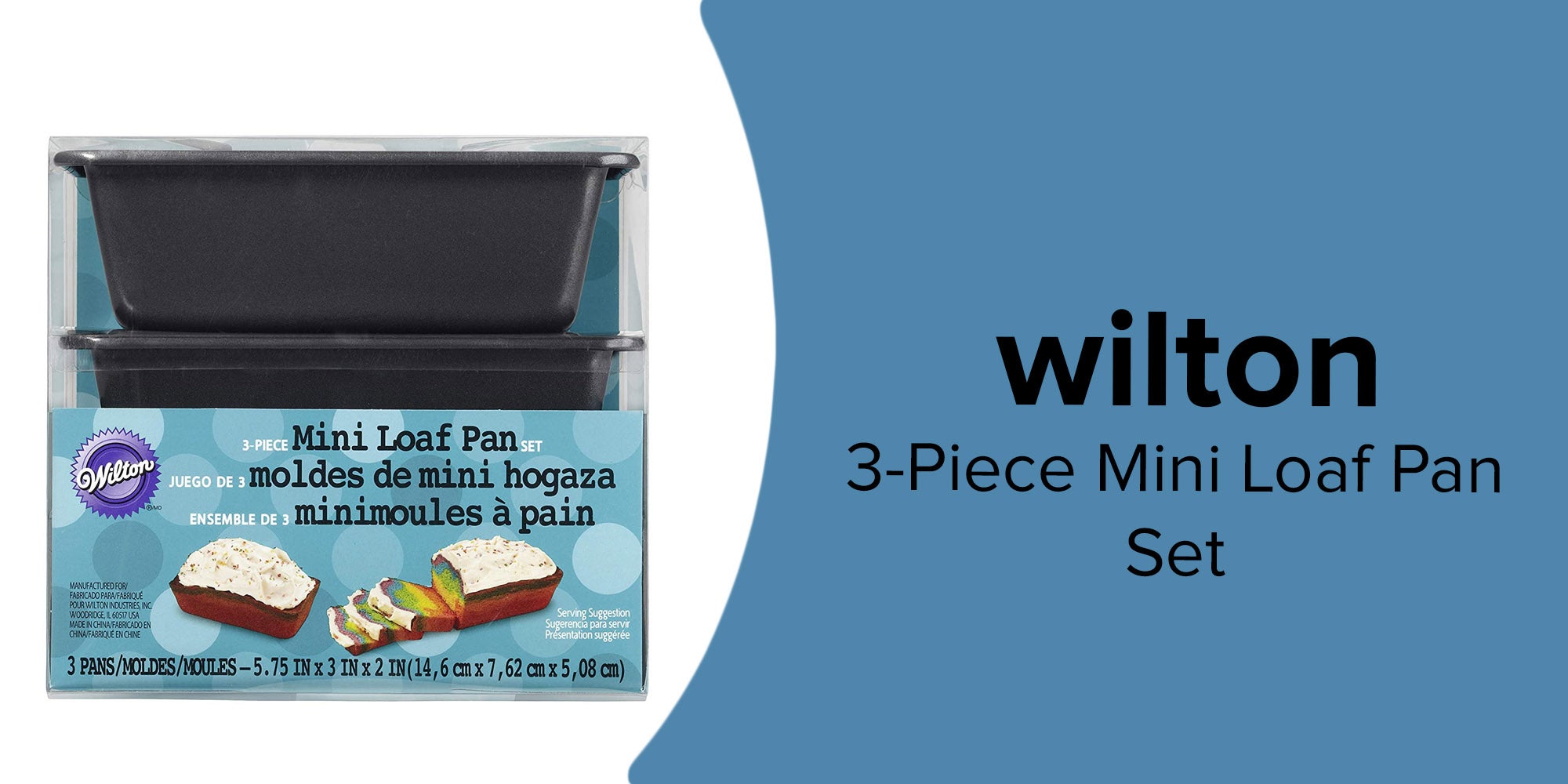 3-Piece Mini Loaf Pan Set Black