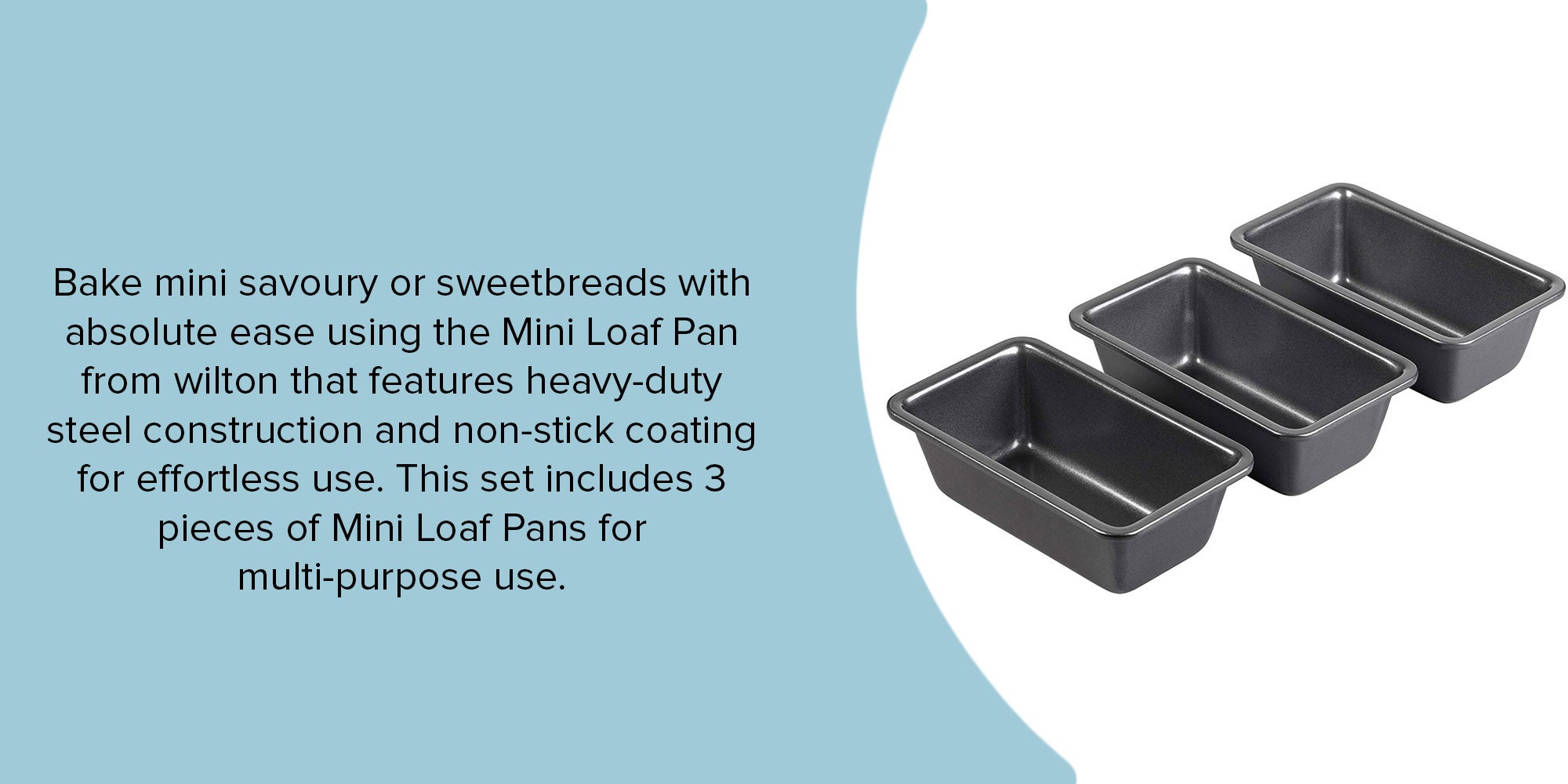 3-Piece Mini Loaf Pan Set Black