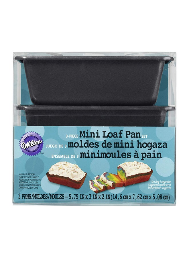 3-Piece Mini Loaf Pan Set Black