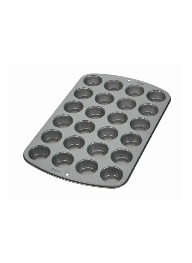 24-Cavity Recipe Right Mini Muffin Pan Silver 10x16x1inch