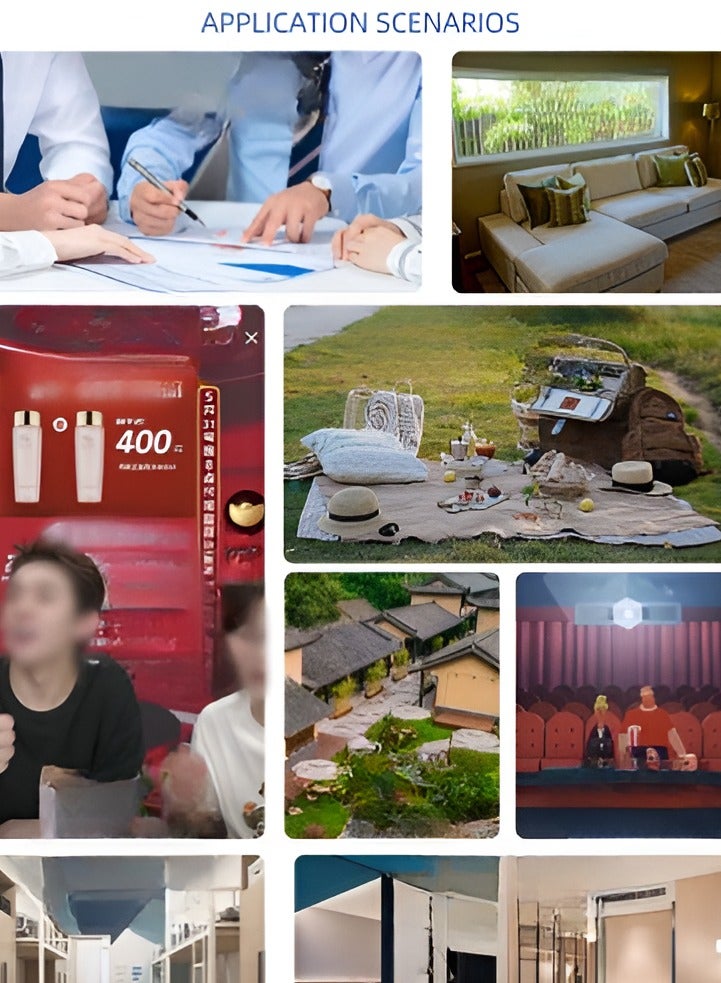 1080p high-definition projector, durable Portable Mini Projector, wireless same-screen video projector for home and office, (Basic model [without battery)