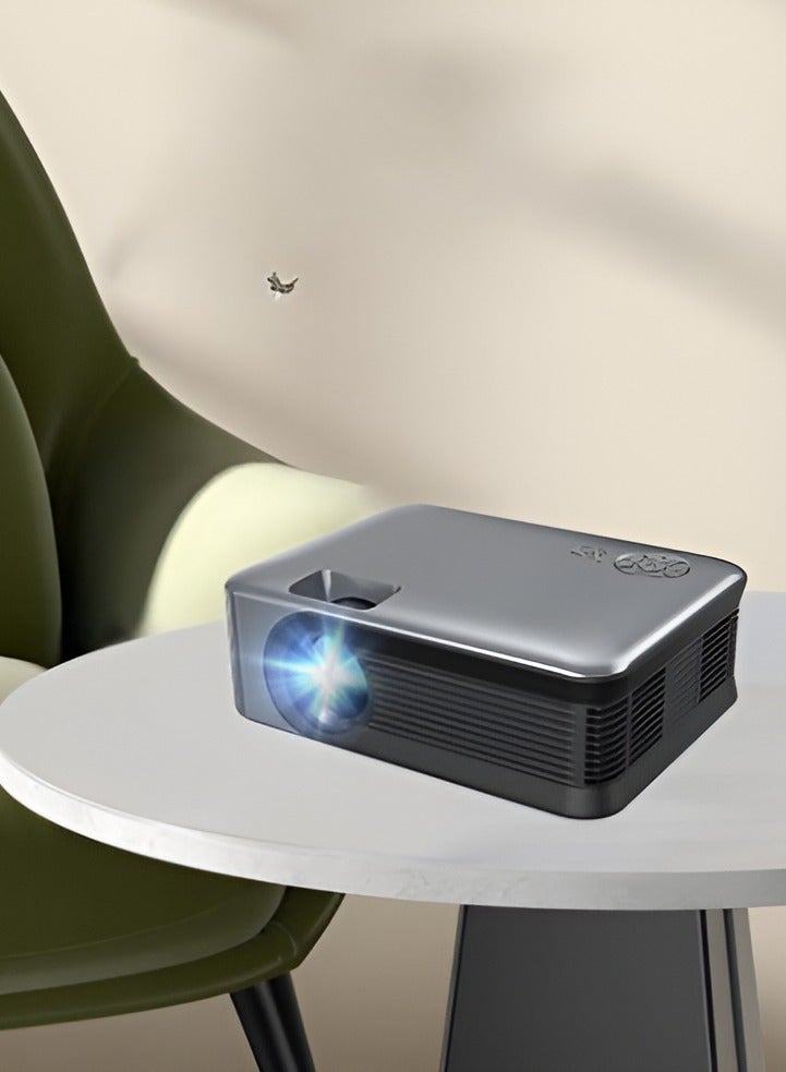 1080p high-definition projector, durable Portable Mini Projector, wireless same-screen video projector for home and office, (Basic model [without battery)