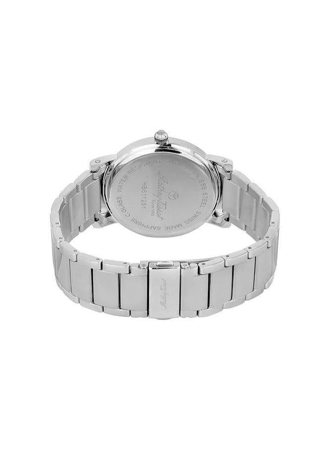 City Metal HB611251MABR Mens Quartz Watch, Analog Display and Stainless Steel Strap, Silver