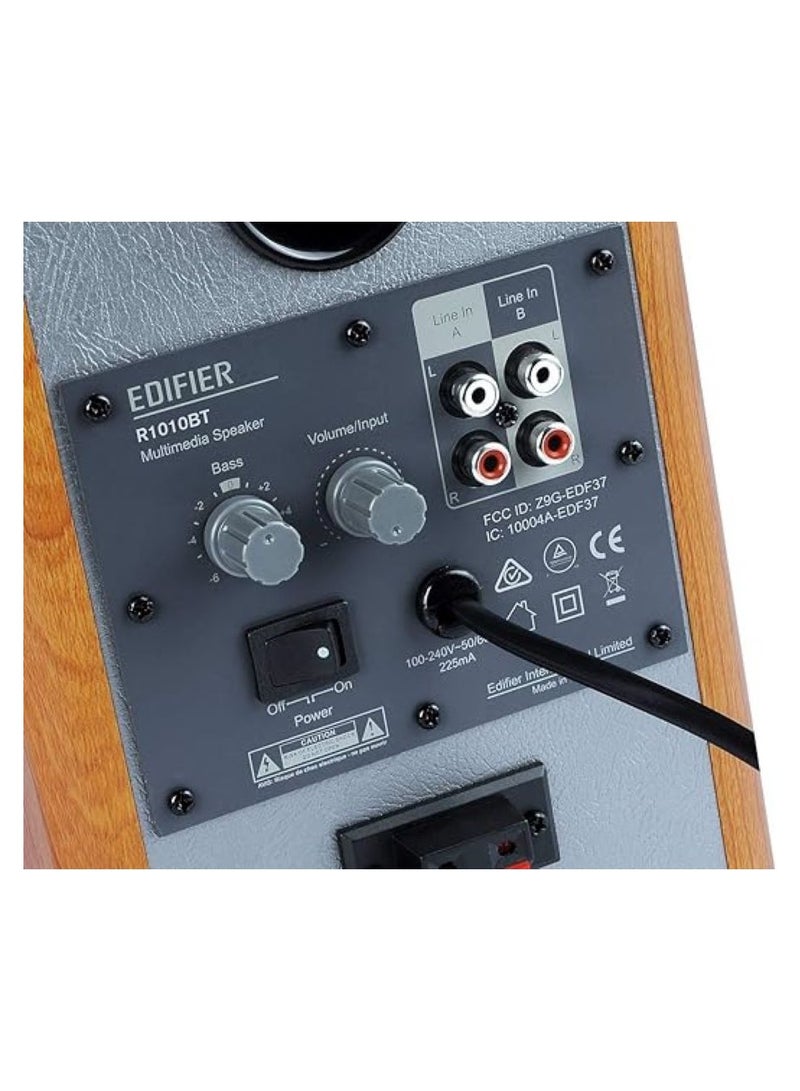 Edifier R1010BT Powered Bluetooth Bookshelf Speaker Bluetooth 5.1 Brown