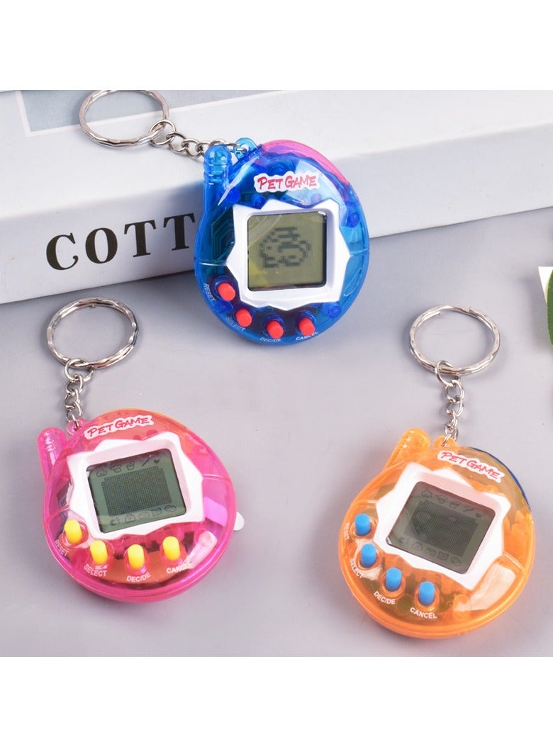 Virtual Pets Keychain, Digital Nostalgic Electronic Pets Keychain, Mini Virtual Pet Development Game Console, Pet Keyring Retro Handheld Game Machine For Boys/girls Adults, (Solid yellow)