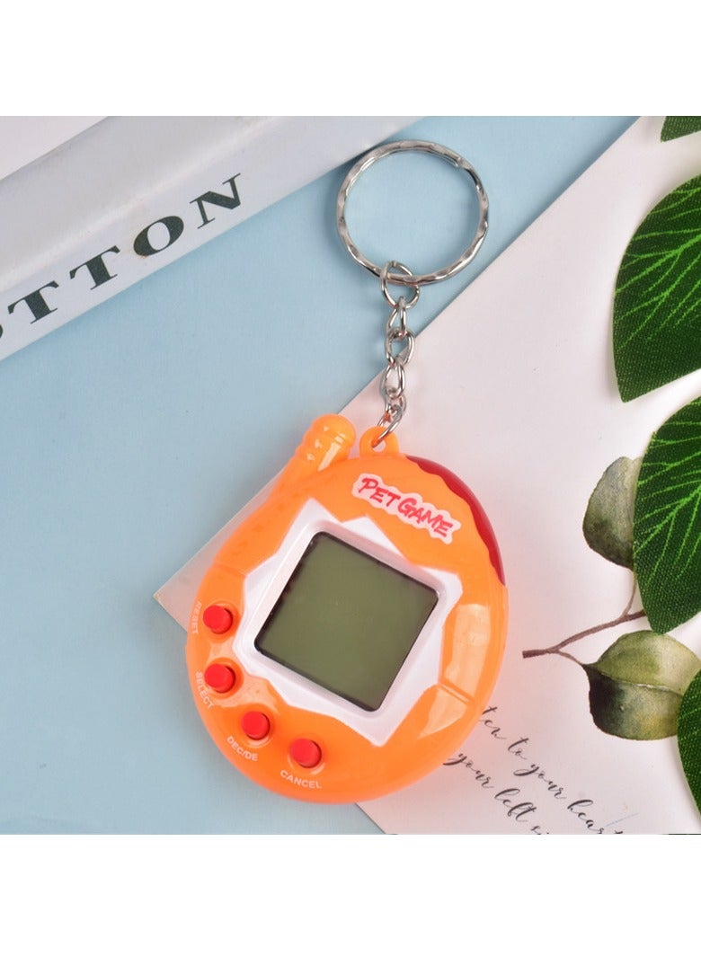 Virtual Pets Keychain, Digital Nostalgic Electronic Pets Keychain, Mini Virtual Pet Development Game Console, Pet Keyring Retro Handheld Game Machine For Boys/girls Adults, (Solid yellow)