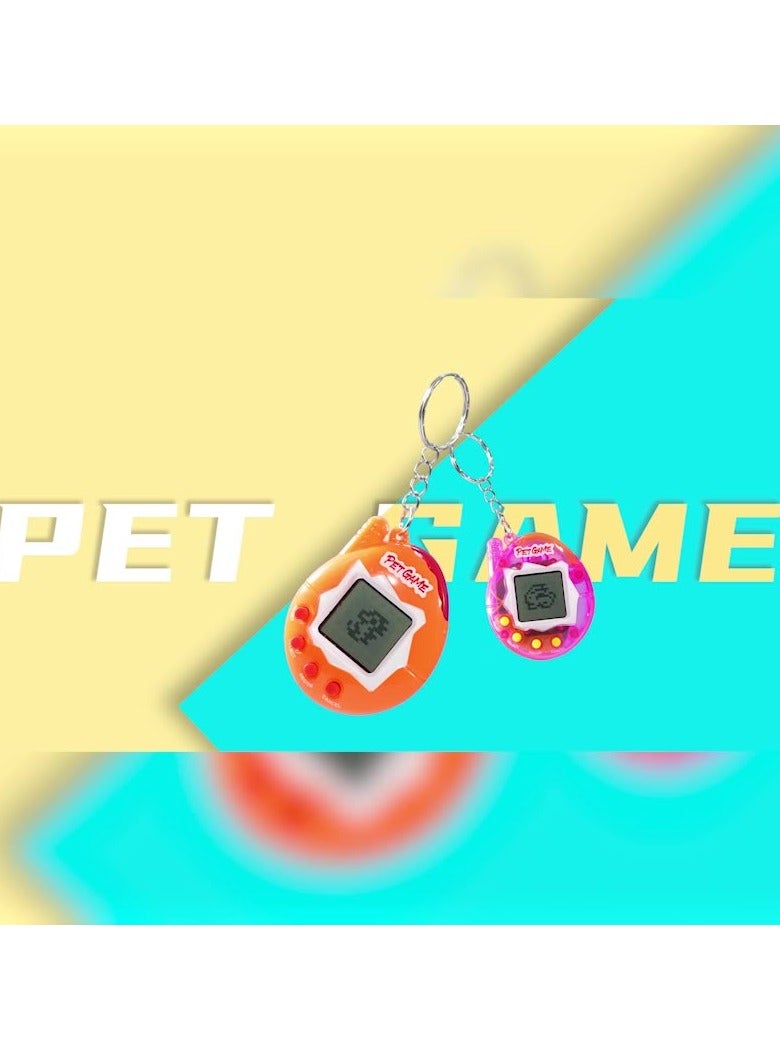 Virtual Pets Keychain, Digital Nostalgic Electronic Pets Keychain, Mini Virtual Pet Development Game Console, Pet Keyring Retro Handheld Game Machine For Boys/girls Adults, (Solid yellow)