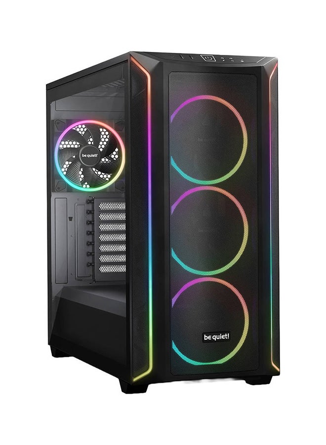 Shadow Base 800 FX aRGB Mid Tower Computer Case, 4x Light Wings 140mm PWM Fans, Up to 420mm Radiator & 8x Fan Support, ABS + Steel + Tempered Glass Materials, Black | BGW63