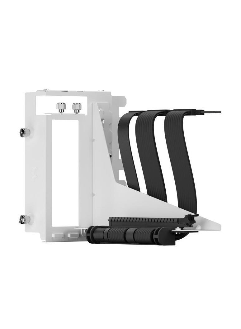 Fractal Design Flex 2 Vertical Riser Bracket, Vertical GPU Bracket, PCIe Riser Cable 195 Mm, 2 X 6-32 Captive Screws, 2 X 6-32 Thumbscrews For PCI Slot White | FD-A-FLX2-002
