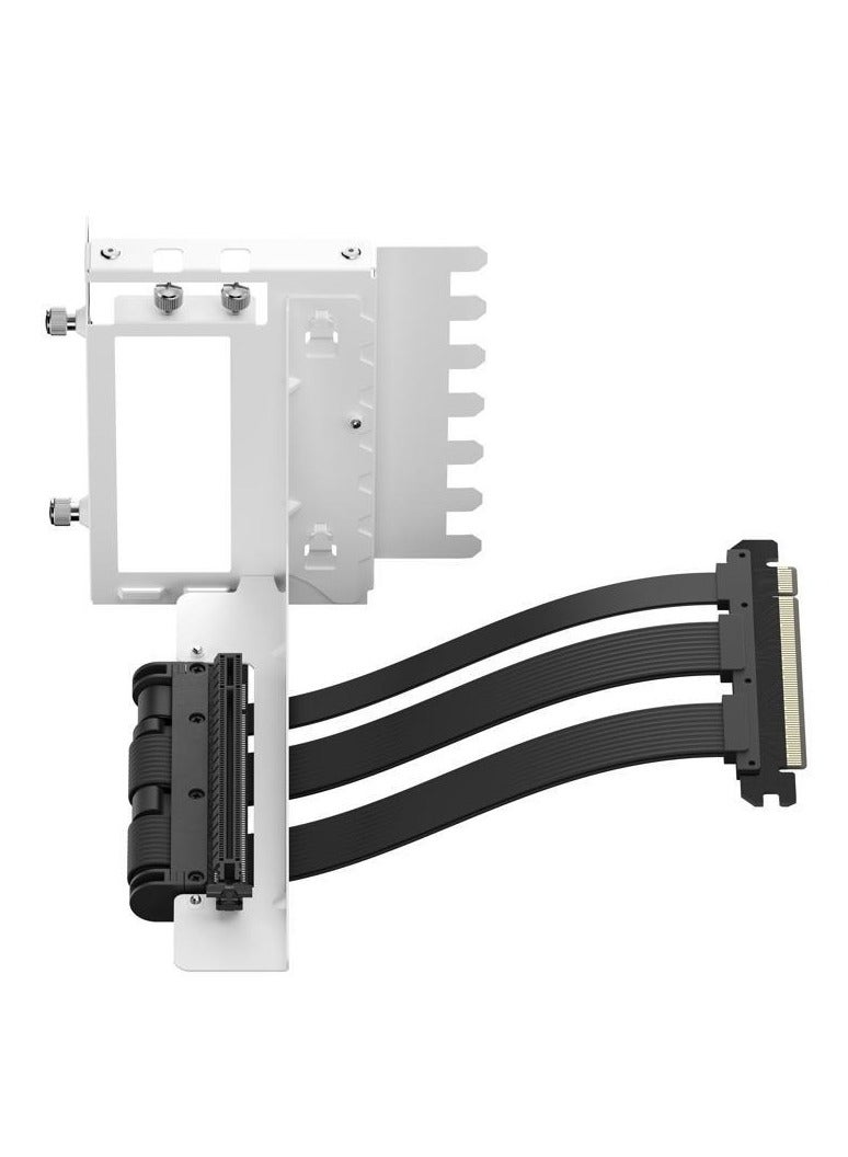 Fractal Design Flex 2 Vertical Riser Bracket, Vertical GPU Bracket, PCIe Riser Cable 195 Mm, 2 X 6-32 Captive Screws, 2 X 6-32 Thumbscrews For PCI Slot White | FD-A-FLX2-002