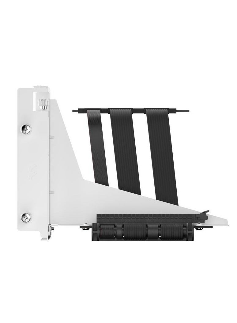 Fractal Design Flex 2 Vertical Riser Bracket, Vertical GPU Bracket, PCIe Riser Cable 195 Mm, 2 X 6-32 Captive Screws, 2 X 6-32 Thumbscrews For PCI Slot White | FD-A-FLX2-002