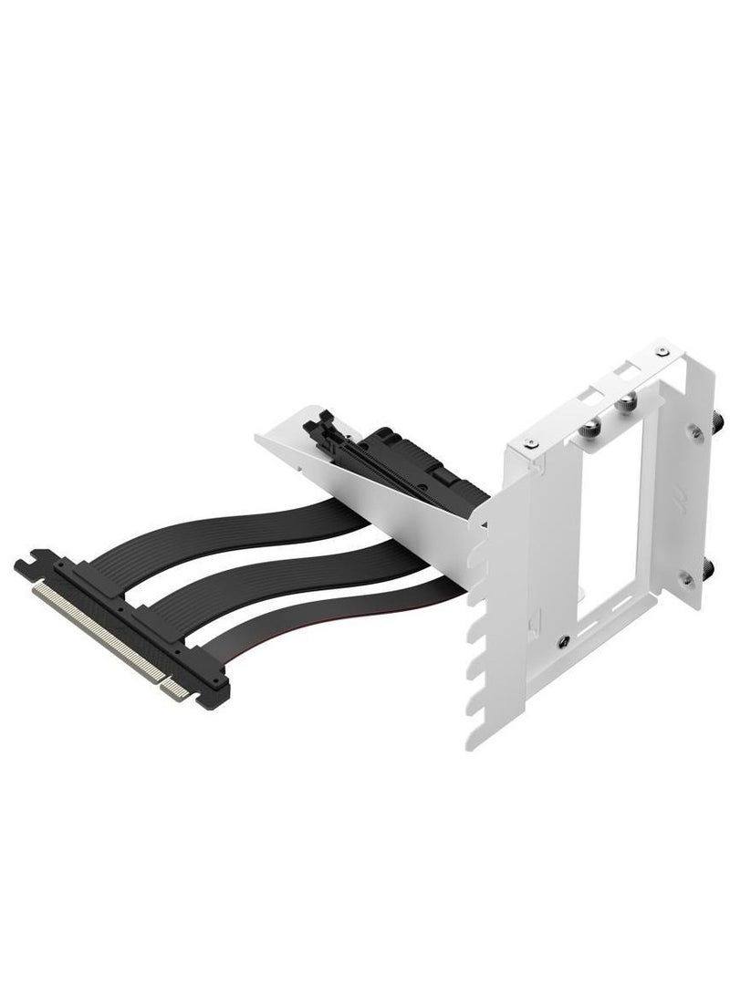 Fractal Design Flex 2 Vertical Riser Bracket, Vertical GPU Bracket, PCIe Riser Cable 195 Mm, 2 X 6-32 Captive Screws, 2 X 6-32 Thumbscrews For PCI Slot White | FD-A-FLX2-002