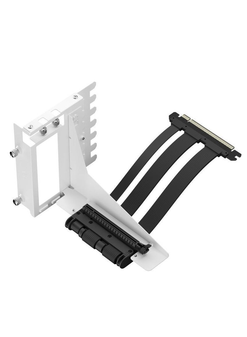 Fractal Design Flex 2 Vertical Riser Bracket, Vertical GPU Bracket, PCIe Riser Cable 195 Mm, 2 X 6-32 Captive Screws, 2 X 6-32 Thumbscrews For PCI Slot White | FD-A-FLX2-002