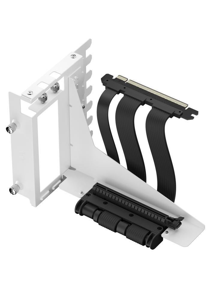 Fractal Design Flex 2 Vertical Riser Bracket, Vertical GPU Bracket, PCIe Riser Cable 195 Mm, 2 X 6-32 Captive Screws, 2 X 6-32 Thumbscrews For PCI Slot White | FD-A-FLX2-002