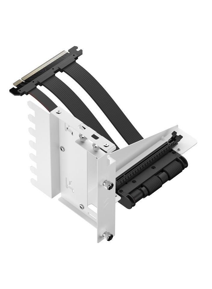 Fractal Design Flex 2 Vertical Riser Bracket, Vertical GPU Bracket, PCIe Riser Cable 195 Mm, 2 X 6-32 Captive Screws, 2 X 6-32 Thumbscrews For PCI Slot White | FD-A-FLX2-002