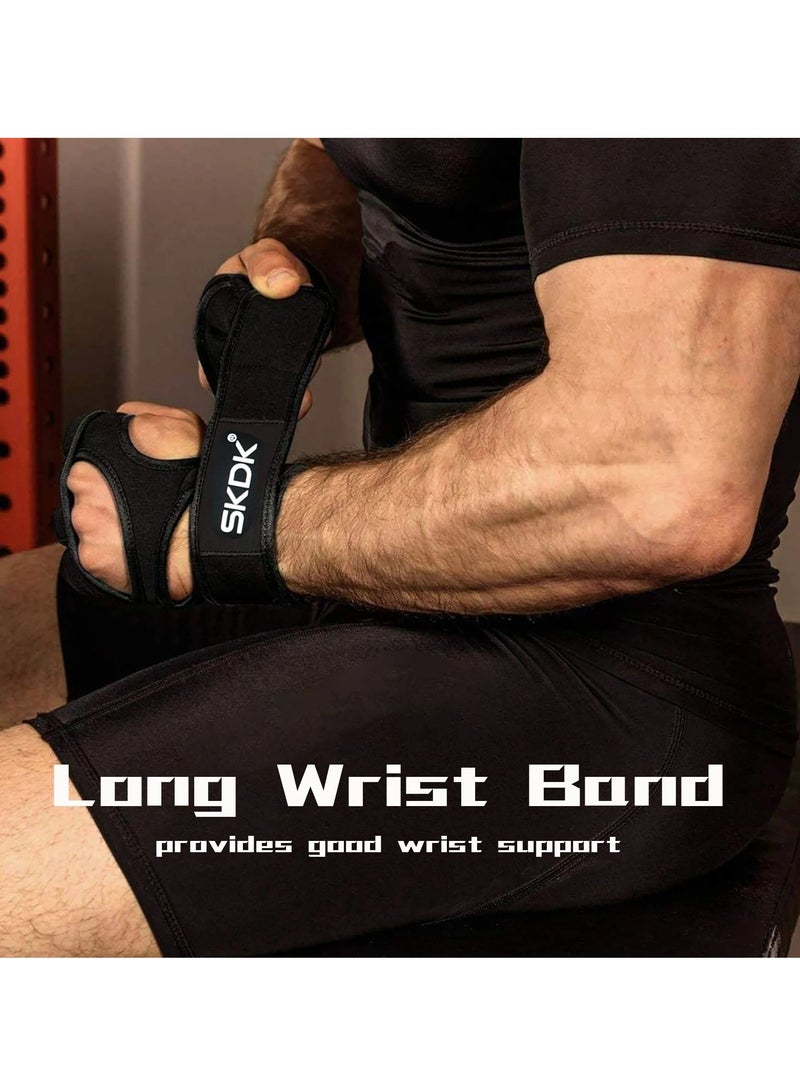 Weight Lifting Gloves, Strong Impact Resistance Weight Lifting Fitness Gloves With Wrist Wraps, Silicone Gel Full Palm Protection Gym Workout Gloves For Men, (Size XL, Black)