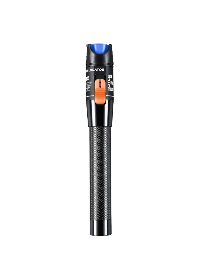 Visual Fault Locator, 1-60km Fiber Optic Red Light Pen, Vfl Optical Fiber Cable Fault Tester, Red Light Pen For Network Fiber Cable Test, Fiber Optic Source Tester Detector Meter, (15mw Blue+Orange)
