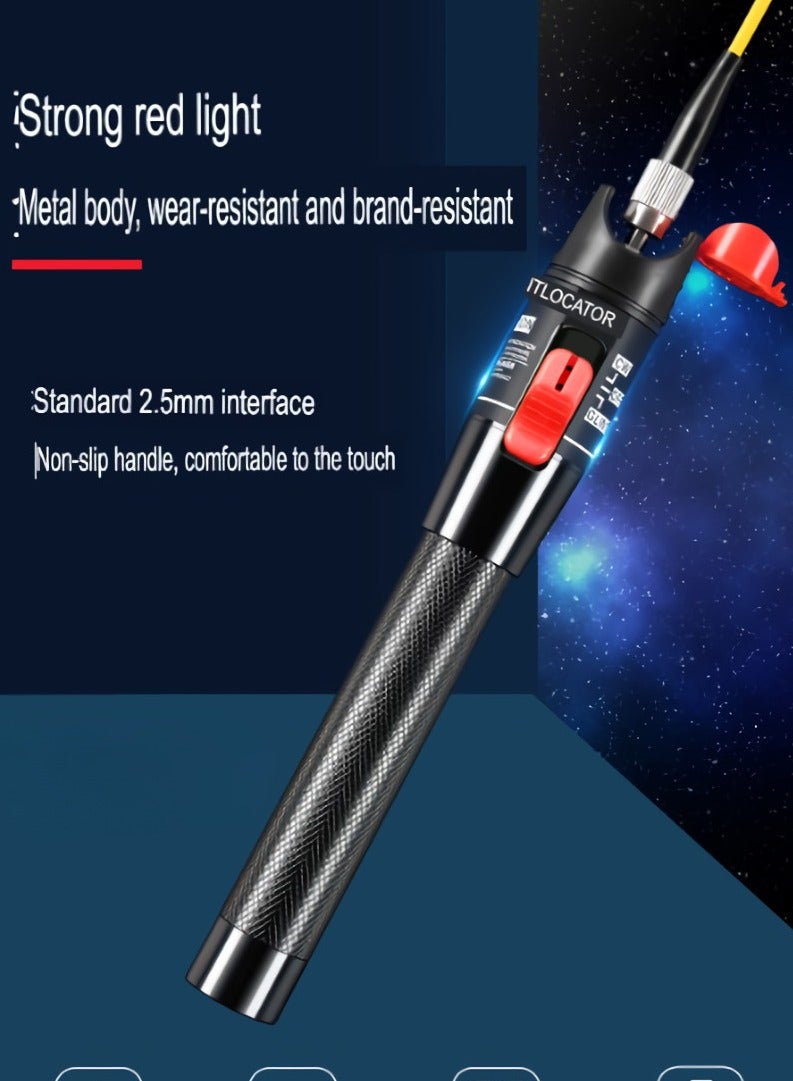 Visual Fault Locator, 1-60km Fiber Optic Red Light Pen, Vfl Optical Fiber Cable Fault Tester, Red Light Pen For Network Fiber Cable Test, Fiber Optic Source Tester Detector Meter, ( 5mw Blue)
