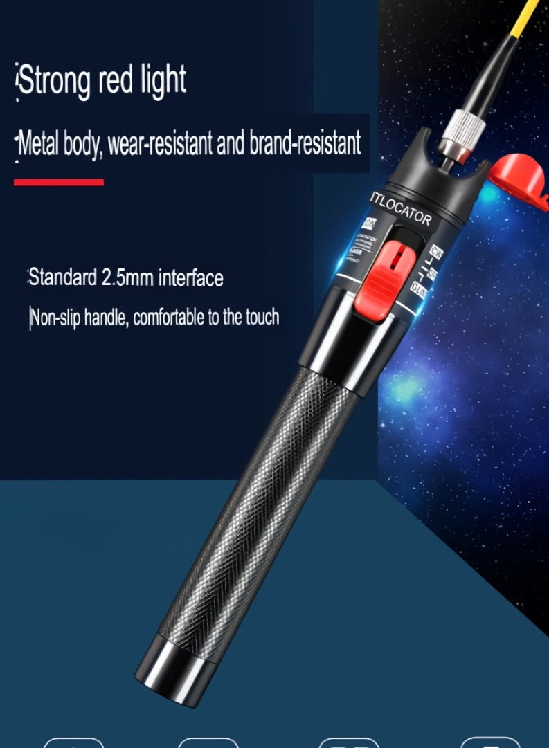 Visual Fault Locator, 1-60km Fiber Optic Red Light Pen, Vfl Optical Fiber Cable Fault Tester, Red Light Pen For Network Fiber Cable Test, Fiber Optic Source Tester Detector Meter,(60mw Black)