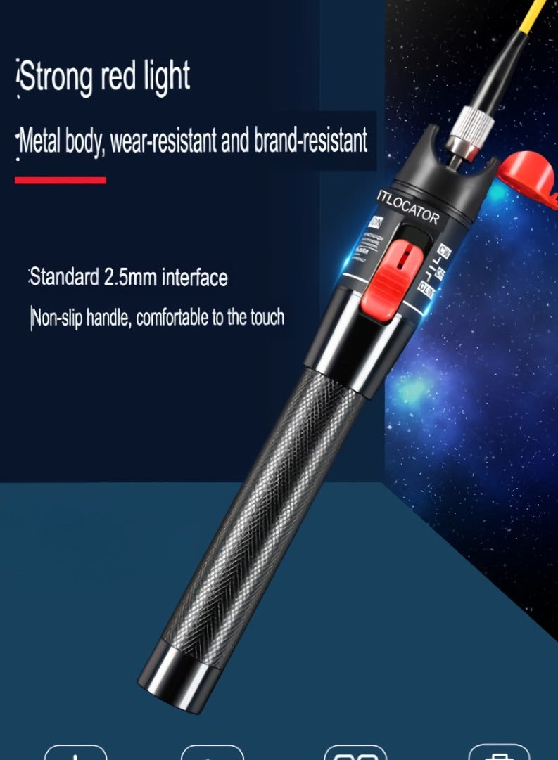 Visual Fault Locator, 1-60km Fiber Optic Red Light Pen, Vfl Optical Fiber Cable Fault Tester, Red Light Pen For Network Fiber Cable Test, Fiber Optic Source Tester Detector Meter, (10mw Orange)