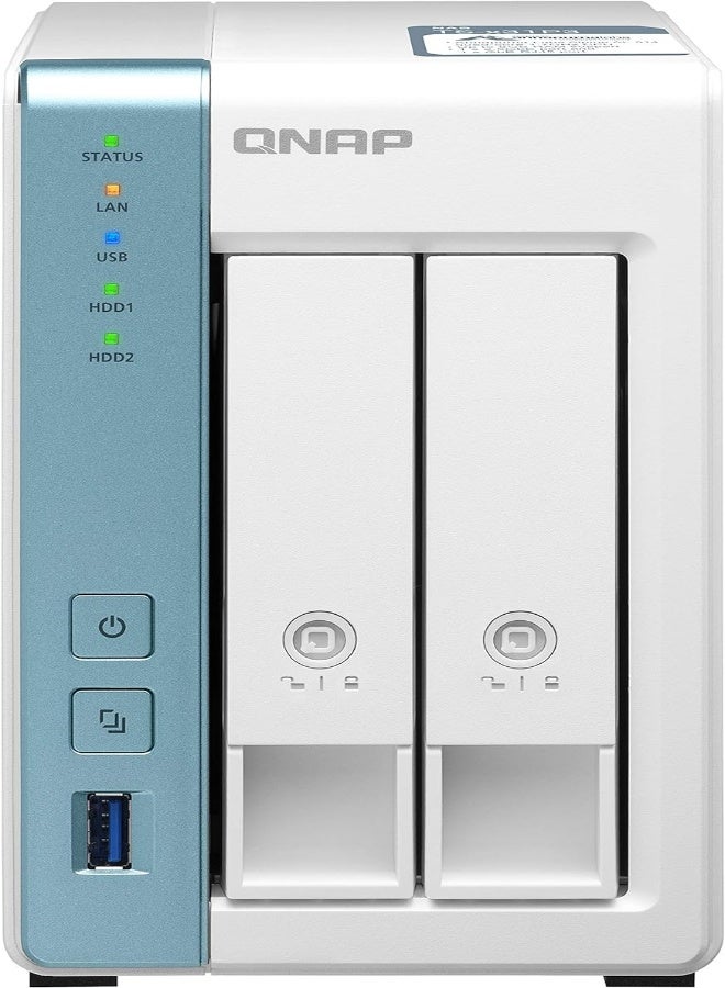 QNAP 2 Bay NAS Server, Alpine AL-314 Processor, Quad-Core 1.7 GHz, 4GB SO-DIMM DDR3 RAM, 2.5 GbE LAN (NO Hard Drive) | TS-231P3-4G