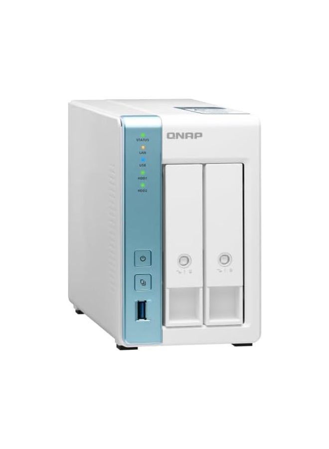 QNAP 2 Bay NAS Server, Alpine AL-314 Processor, Quad-Core 1.7 GHz, 4GB SO-DIMM DDR3 RAM, 2.5 GbE LAN (NO Hard Drive) | TS-231P3-4G