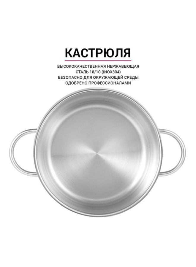 Benjamin Stainless Steel Casserole With Lid Silver 24х14cm