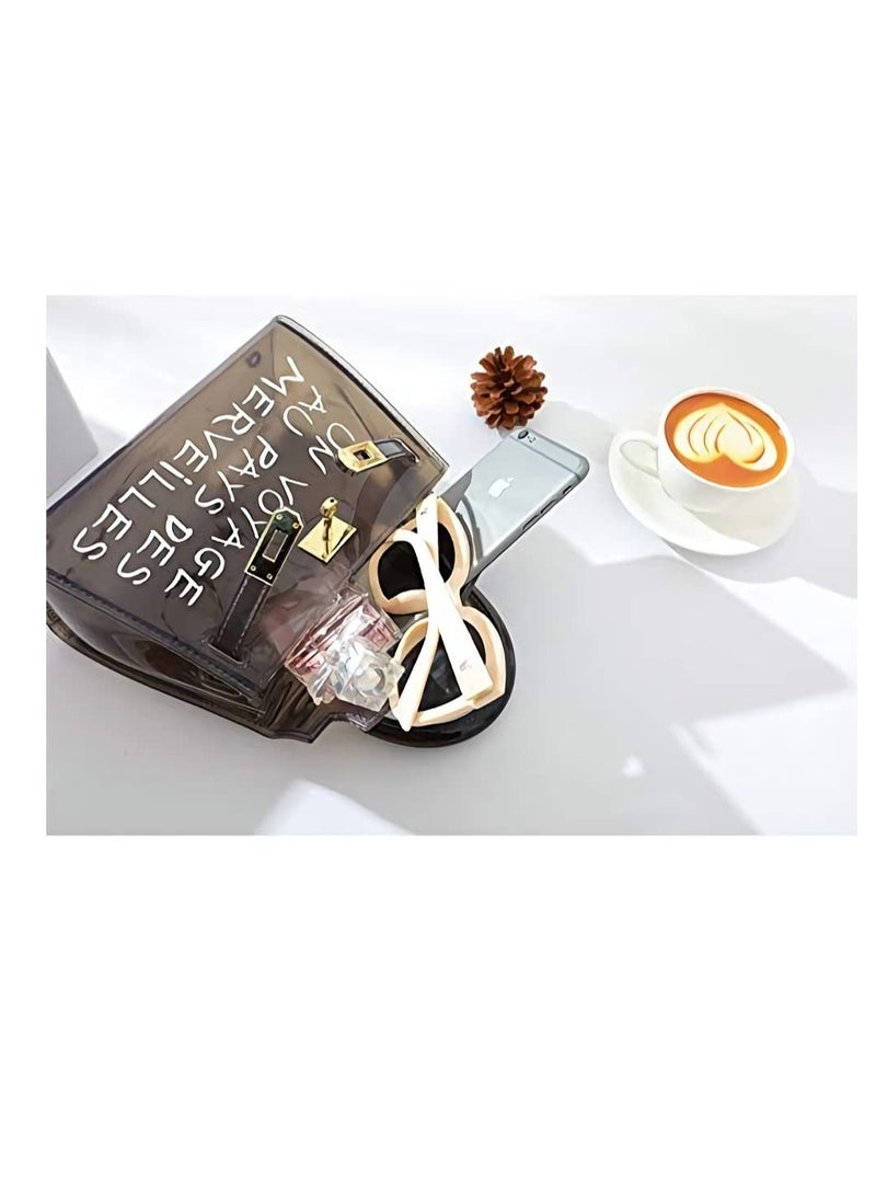 2019 Clear Transparent PVC Bag Fashion Bags For WomenJelly Shoulder Bag Beach Letter Candy Women Crossbody Luxury  Handbag