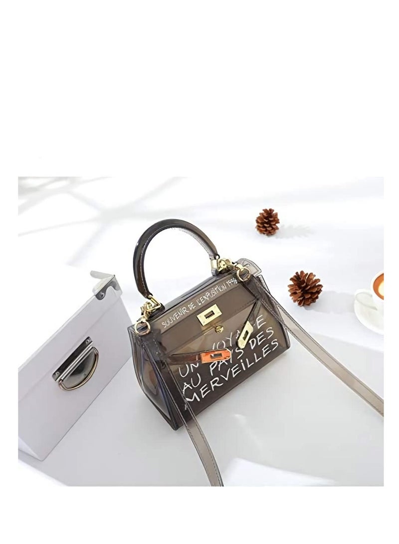2019 Clear Transparent PVC Bag Fashion Bags For WomenJelly Shoulder Bag Beach Letter Candy Women Crossbody Luxury  Handbag