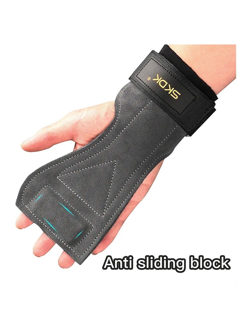 Grips For Weight Lifting, Weight Lifting Wrist Straps, Gym Grips Palm Guards, Non-slip Wrist Guard Equipment, Gym Fitness Hook Weight Strap For Cross Training, Weight Lifting, Kettlebells,(Light Grey)