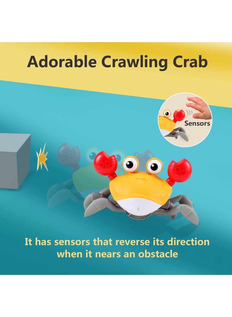 Infant Crawling Crab Tummy Time Baby Toy Learning Crawl Walking Toddler 3 Years Old Music Development Interactive Birthday Gift