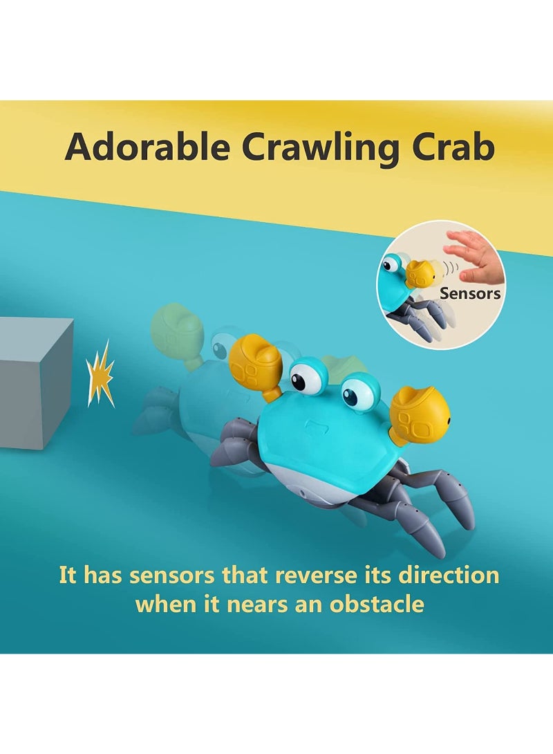 Infant Crawling Crab Tummy Time Baby Toy Learning Crawl Walking Toddler 3 Years Old Music Development Interactive Birthday Gift