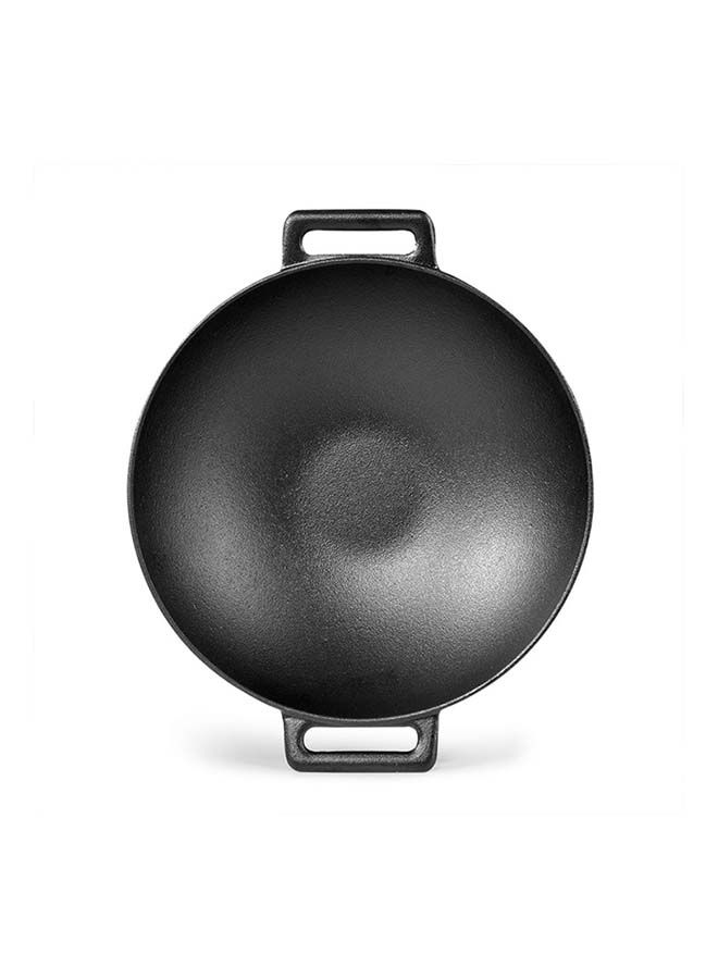 Wok Cast Iron Non-Stick Coating with Handles,  Deep Shape, Thick Walls and Compatible With Gas, Electric, Glass-Ceramic And Induction 30.6x8cm/3.1LTR