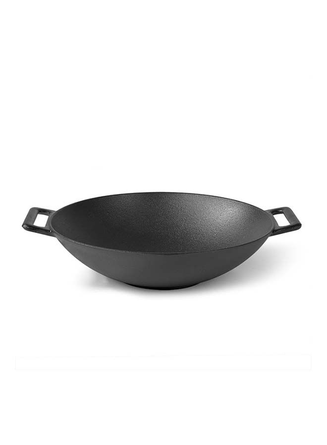 Wok Cast Iron Non-Stick Coating with Handles,  Deep Shape, Thick Walls and Compatible With Gas, Electric, Glass-Ceramic And Induction 30.6x8cm/3.1LTR