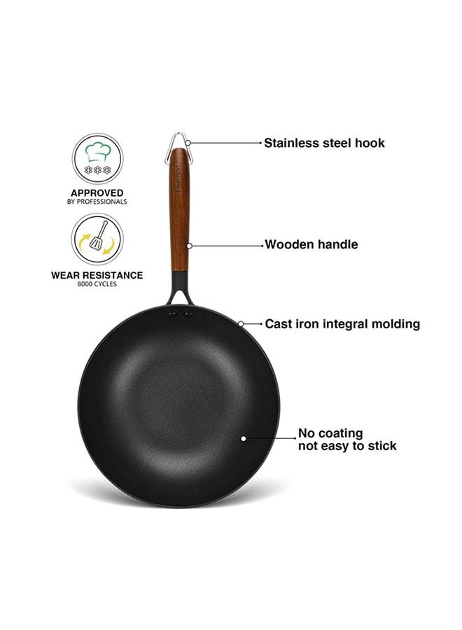 Wok Seagreen Series Enamelled Lightweight Cast Iron With Xylanplus Non-Stick Coating For All Types Hob Lightweight With Thick Induction Bottom And Heat Evenly, Clean Easily PFOA-Free 28x8cm/4LTR