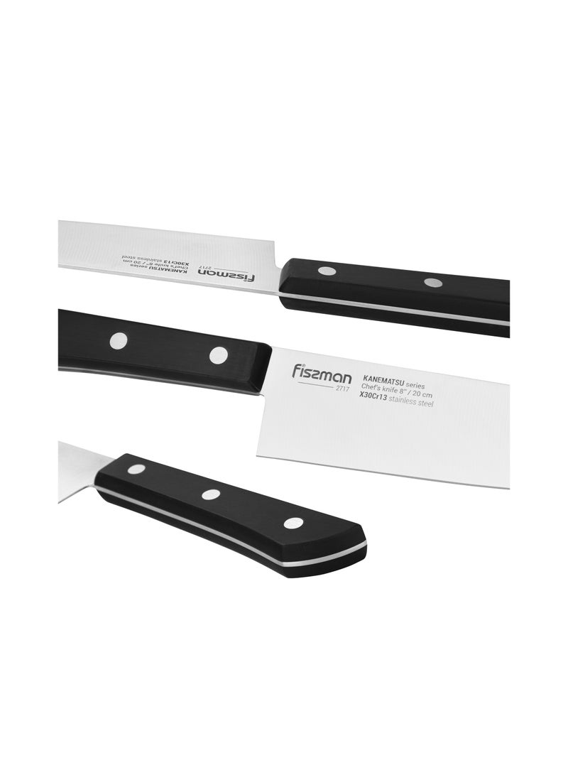 Fissman 7-Piece Knife Set Kanematsu with Wooden Block