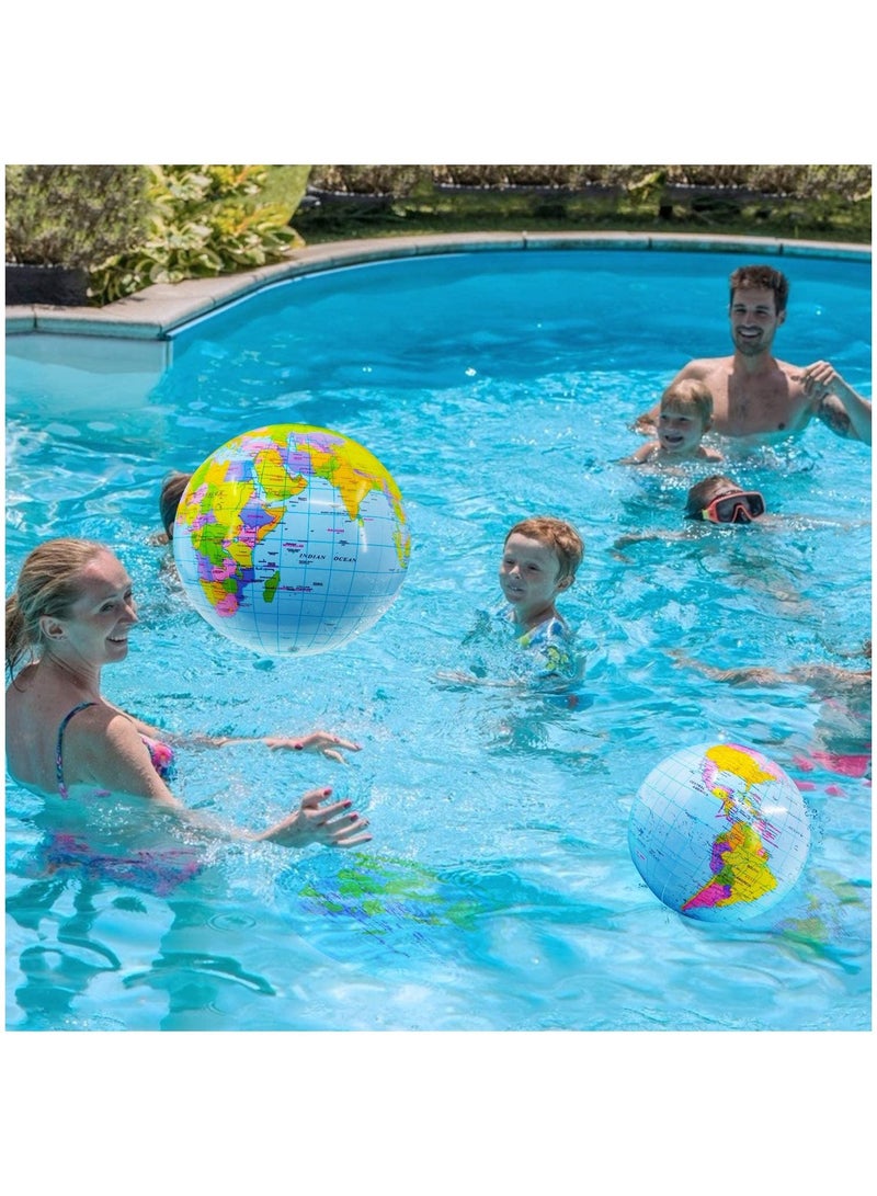 Globe Beach Ball Blow Up World Globe Inflatable Globe Beach Ball Earth Beach Ball Topographic Map Globes PVC Giant Globe Beach Ball for Kids School Classroom Geography Party Supplies 6 Pieces